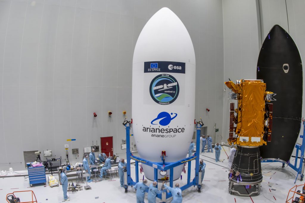 Ready to be encapsulated in the fairing. (ESA –M. Pédoussaut)