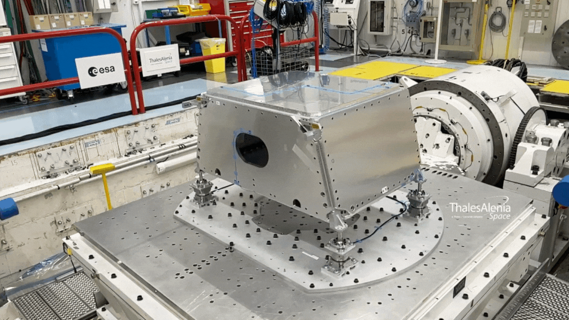 During the vibration test, the HLCS structural model was subjected to a variety of vibrational levels to simulate the entire launch and make sure the HLCS will be able to withstand the intense conditions. Credits: TAS