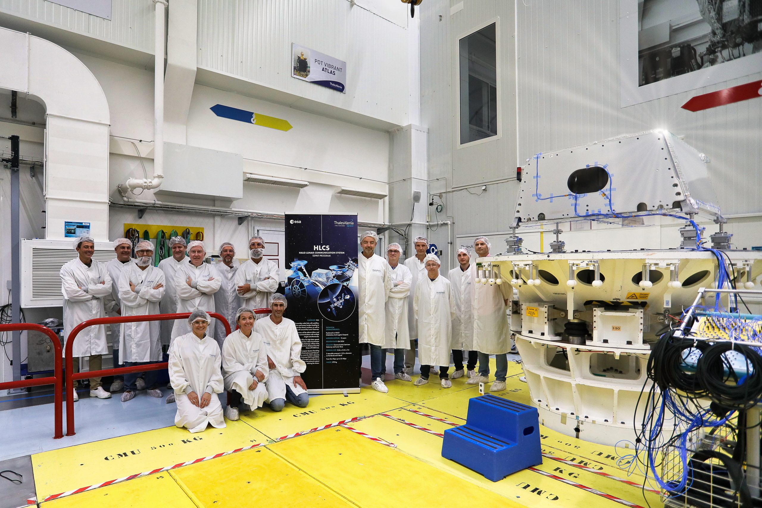 The team building and testing HLCS at Thales Alenia Space in Cannes, France. Credit: TAS