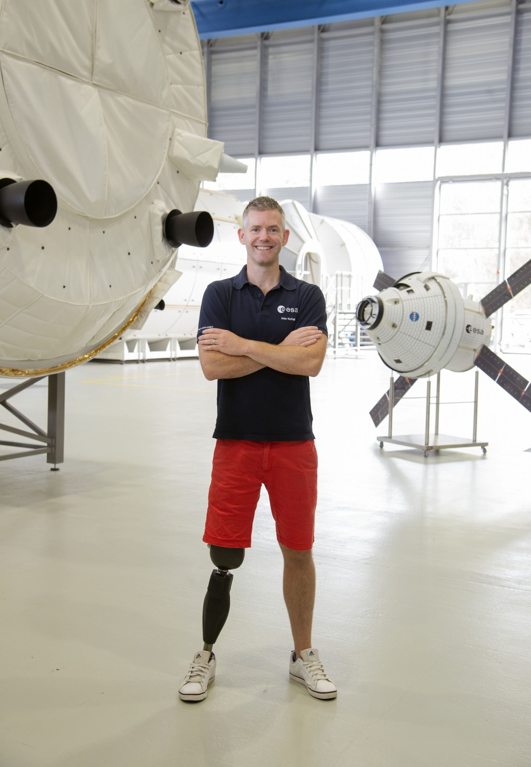 John McFall during astronaut training at EAC