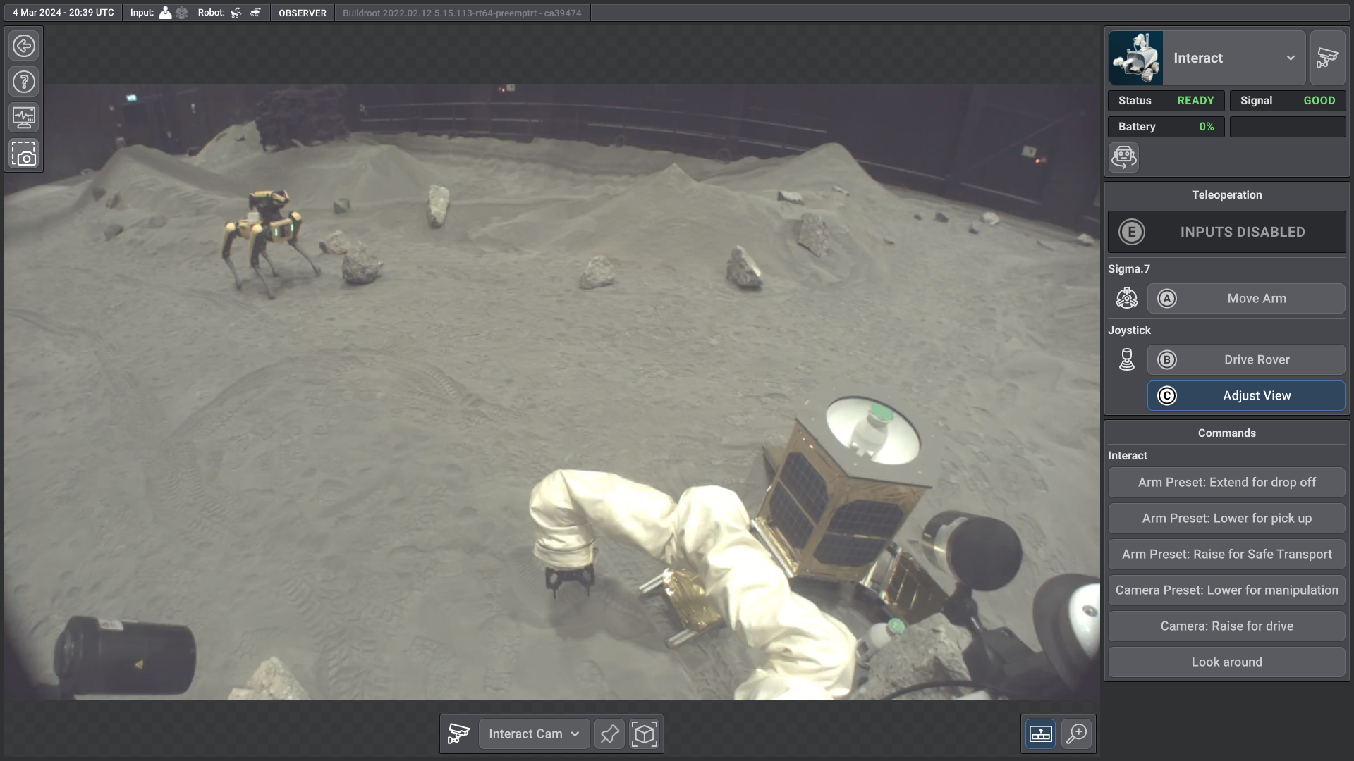 The interface the robotics team created to set up the robots' autonomous choreography. Credit: ESA-Robotics team