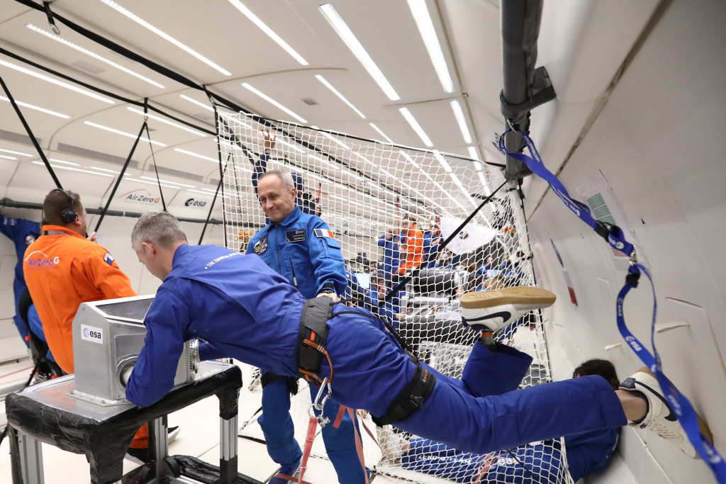 Member of the ESA astronaut reserve John McFall during an ESA parabolic flight campaign. Credits: Novespace