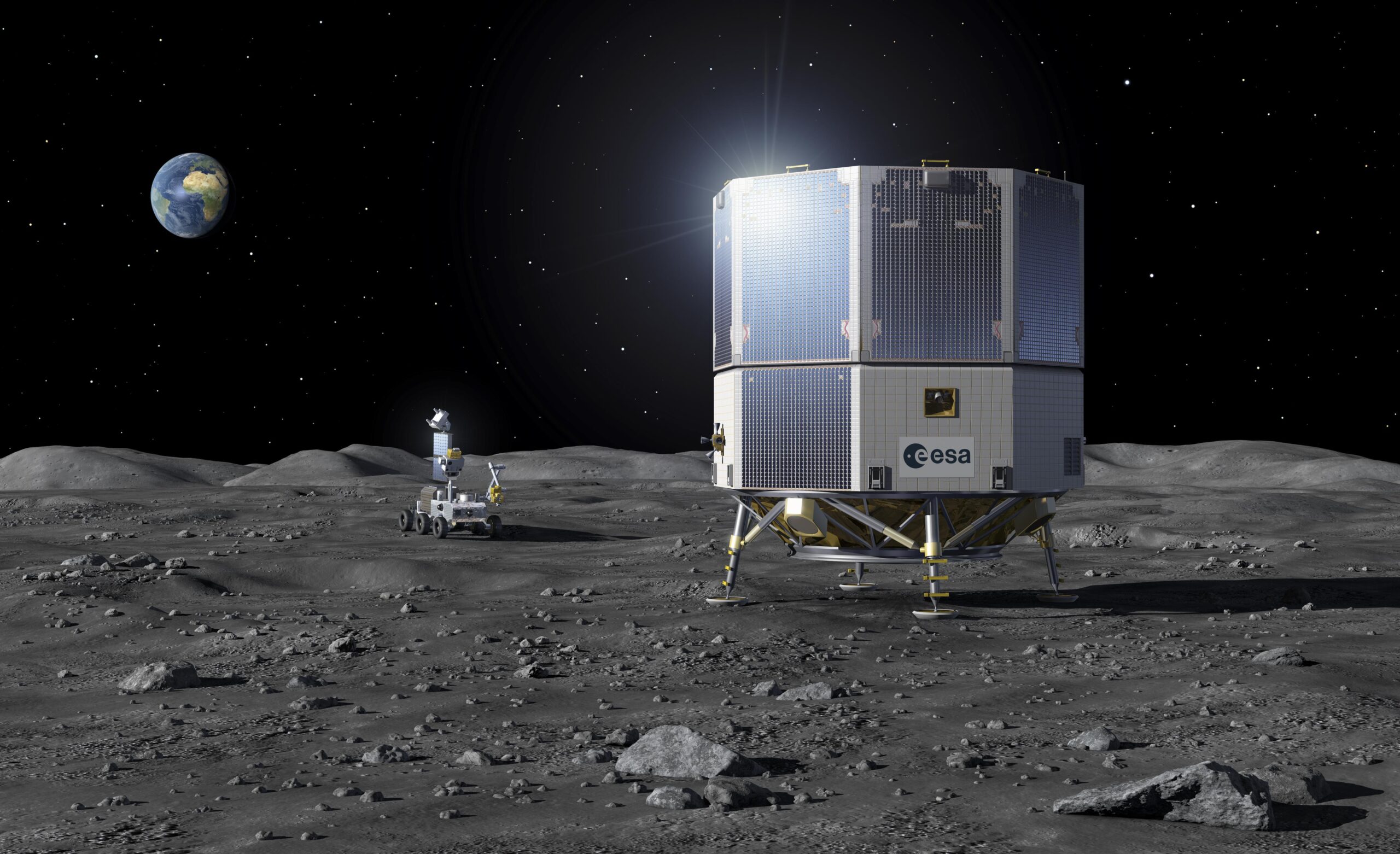 Artist's view of the Argonaut lunar lander. Credit: ESA - P. Carril