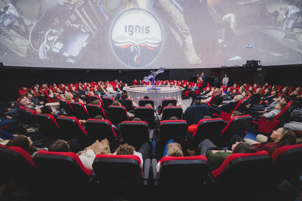 ESA project astronaut Sławosz Uznański-Wiśniewski during the first week of the Ignis mission post-flight tour in Poland. The first stop was the planetarium in Toruń — the hometown of Polish astronomer Nicolaus Copernicus.