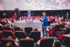 ESA project astronaut Sławosz Uznański-Wiśniewski during the first week of the Ignis mission post-flight tour in Poland. The first stop was the planetarium in Toruń — the hometown of Polish astronomer Nicolaus Copernicus.