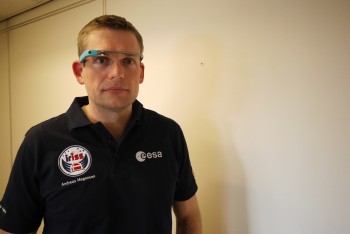 Andreas modeling the Google Glass mobiPV headset earlier this year. Credits: ESA–J. Harrod CC BY SA IGO 3.0 