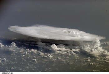 A large cloud turret photographed from the International Space Station. Credit: NASA