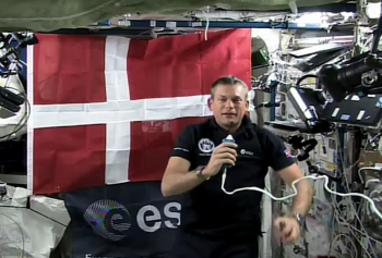 Andreas Mogensen during live call with Denmark. 