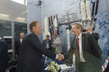 ESA DG Jan Woerner & Roscosmos Head Igor Komarov at MAKS 2015