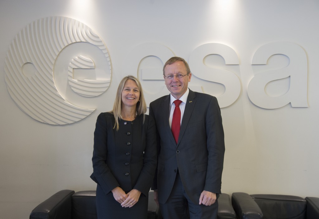 ESA DG Johann Woerner and NASA MS Newman