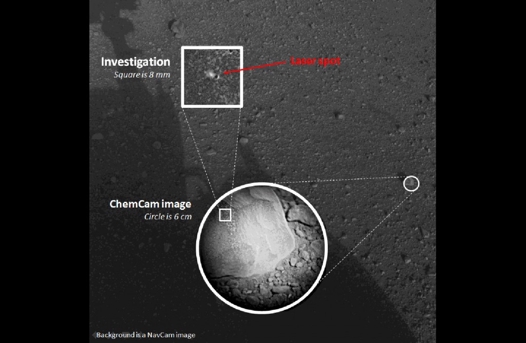 First Laser-Zapped Rock on Mars