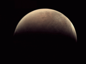 NASA’s Mars Atmosphere and Volatile Evolution (MAVEN) spacecraft successfully entered Mars’ orbit at 04:24 CEST on 22 September 2014. This image was acquired by the low-resolution VMC camera on board Mars Express at 14:50 CEST on 20 September, when MAVEN was an estimated 312,000 km from Mars. Credit: ESA/MEX/VMC