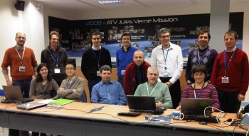 ESA's ATV-4 Engineering Support Team (EST) during first full sim for launch 4 February 2013. Credit: ESA/C. Beskow