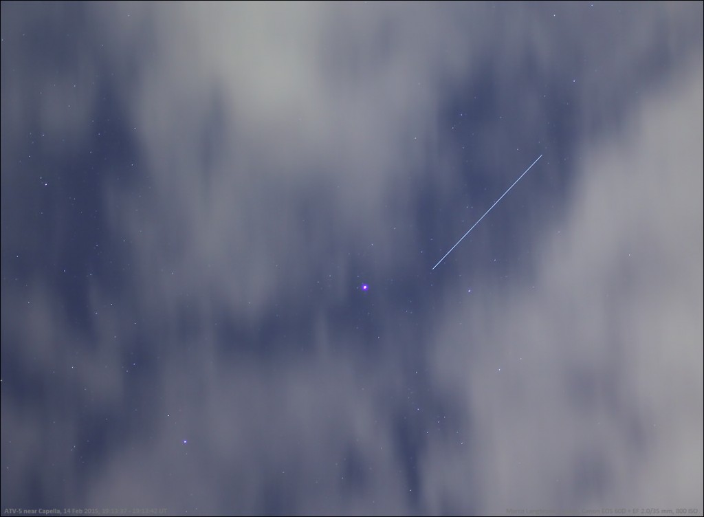 Marco Langbroek via email “ATV-5 was easy to see with the naked eye, even amidst clouds” Leiden, The Netherlands
