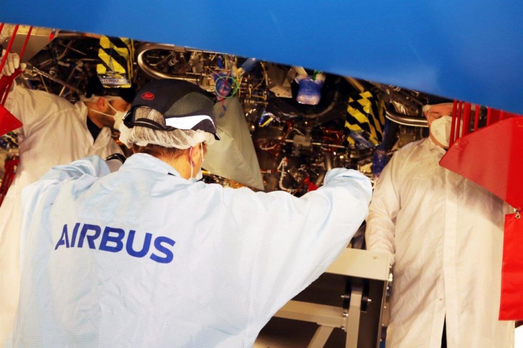 Orion European Service Module-2 engine installation. Credits: Airbus