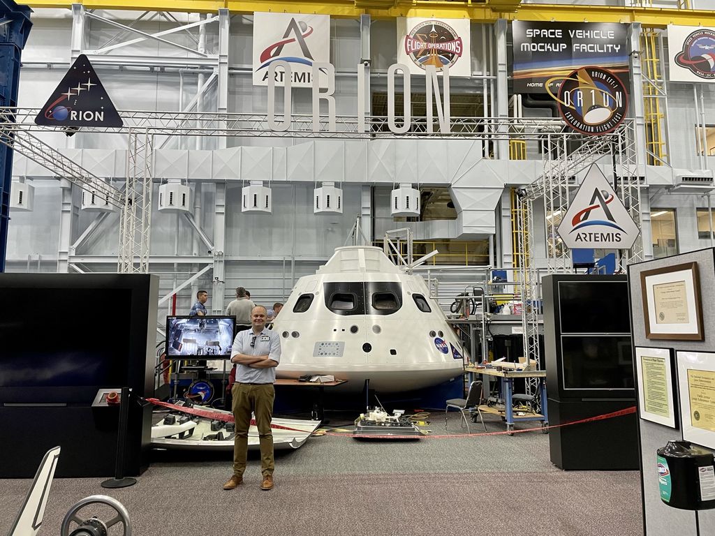 Tobias with Orion crew capsule.
