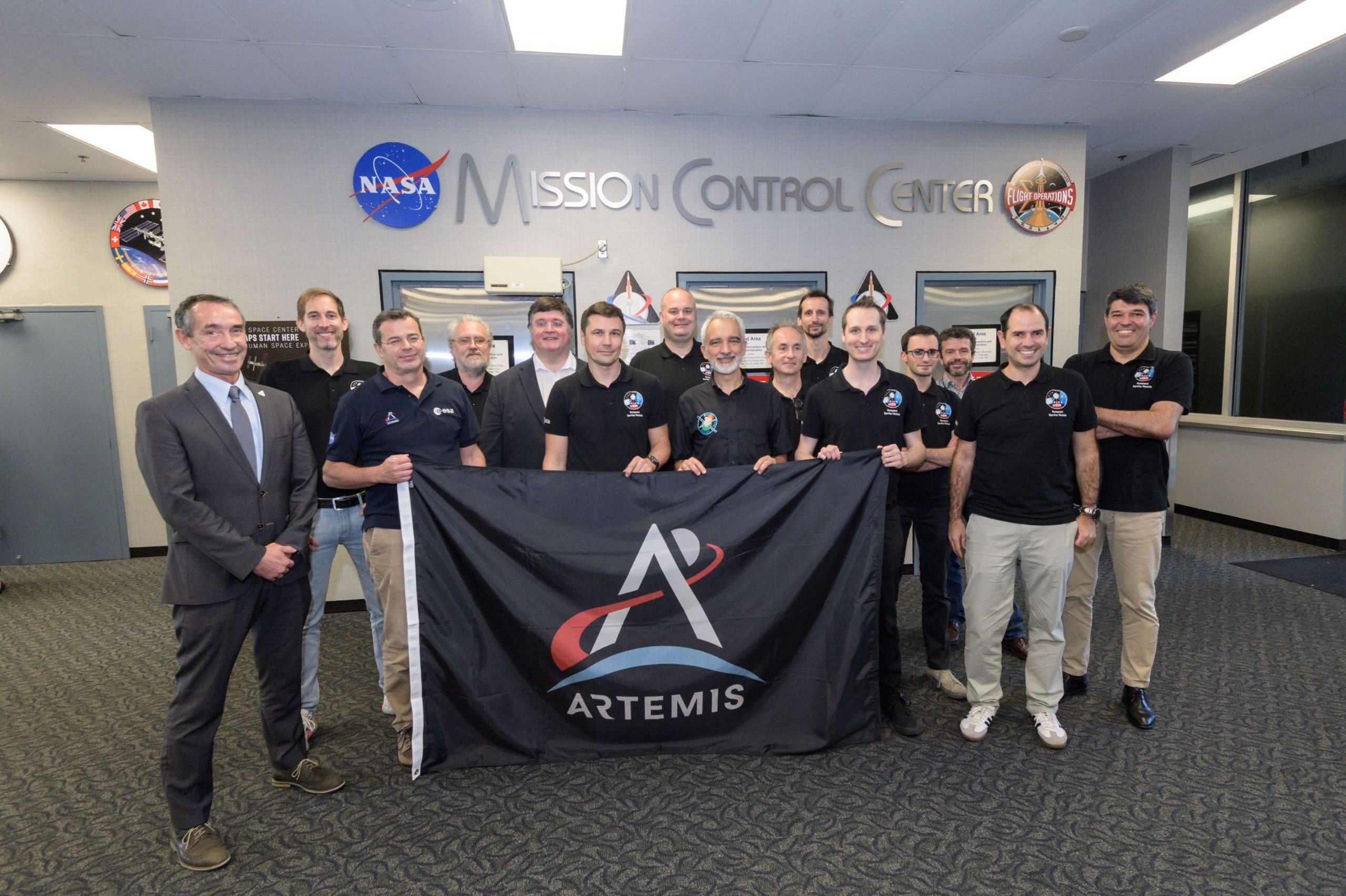 The ESA ESM team during Artemis I at NASA's Mission Control Center in HoustonCredit: ESA-ESM team