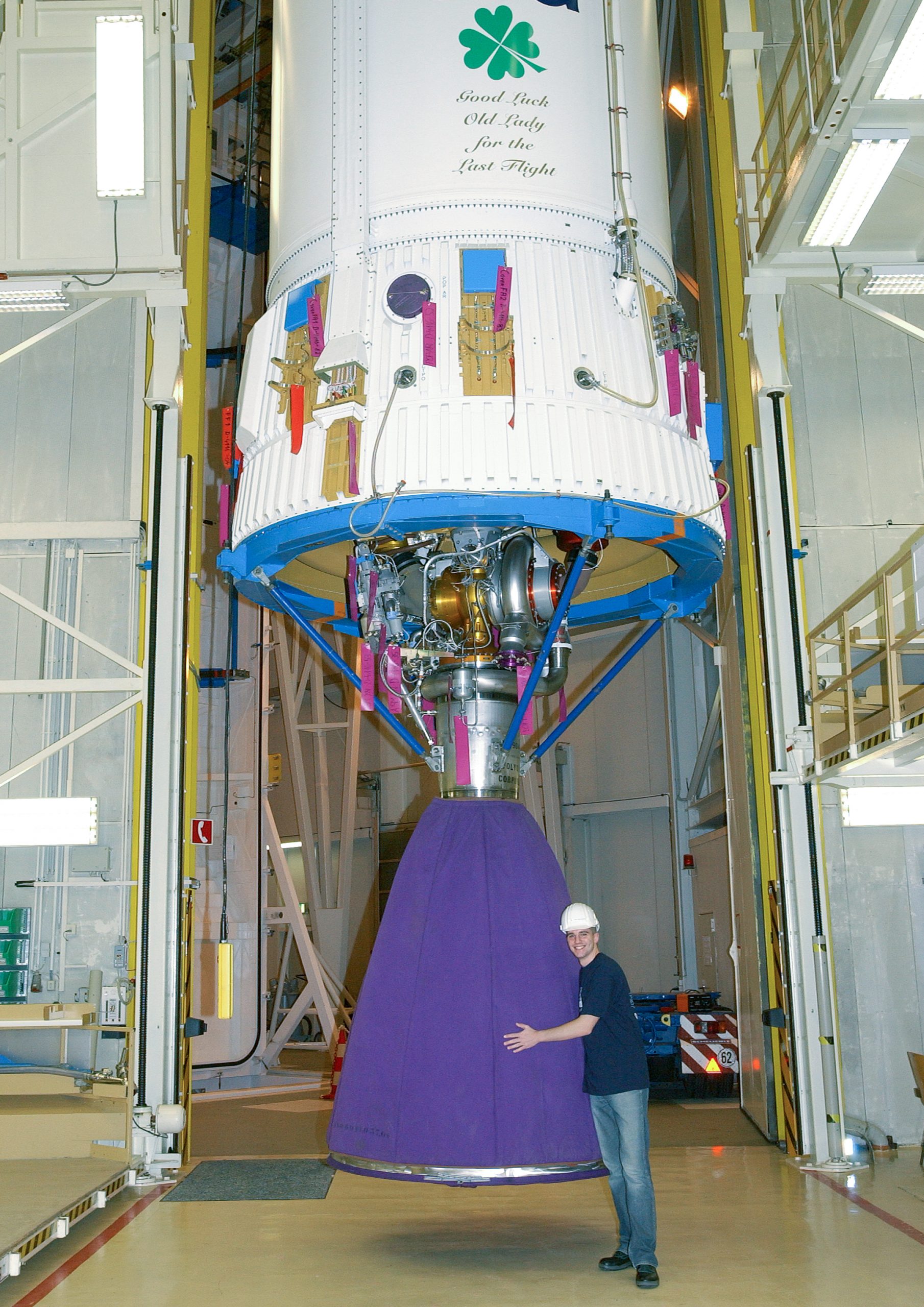 Early career: working on the last Ariane 4 as an apprentice. Credit: Airbus Defence and Space