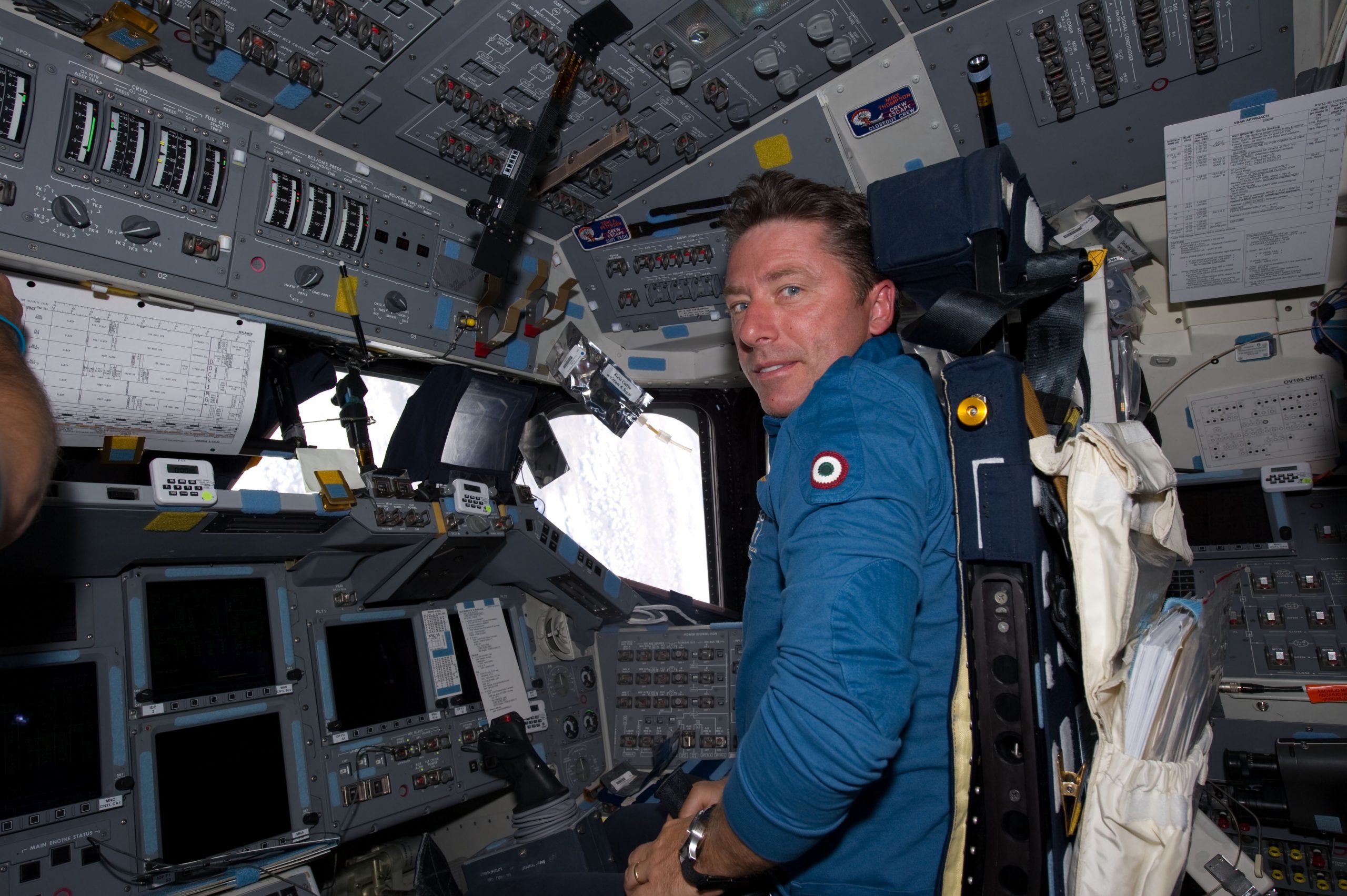 ESA astronaut Roberto Vittori during the STS-134 mission. Credit: NASA