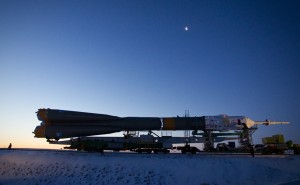 Soyuz launcher is transported by train