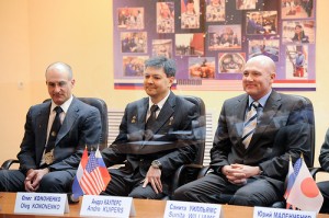 Expedition 30 crew members during the Russian State Commission