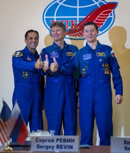 Expedition 31 crewmembers ready for launch on 15 May (Credit: NASA/Bill Ingalls)