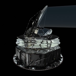 Artist's view of the Planck satellite and telescope. Credit: ESA