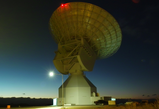 Beautiful sunset view of ESA's 35m deep space tracking station in Malargüe, Argentina. Credit:  ESA/S. Marti