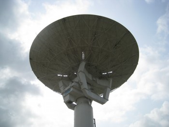 The 10-m diameter antenna at the Libreville tracking station, Gabon, Africa. Credit: ESA