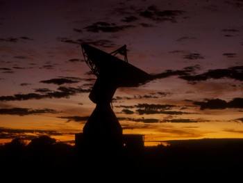 Perth antenna seen when located at Carnarvon, ca 1980s Courtesy Carnarvon Space and Technology Museum Inc.