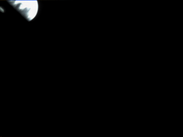 Earth seen from Cluster's Samba spacecraft on 18 Feb 2016 via the low-resolution VMC webcam. Credit: ESA