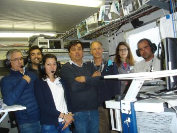 ESA and industrial support team at Estrack Santa Maria tracking station - way out in the Atlantic - ready to acquire and downlink signals from Soyuz VS15 on 24 May 2016 starting shortly after launch! Weather fine, but a tad breezy... ‪#‎Galileo‬ Image: ESA