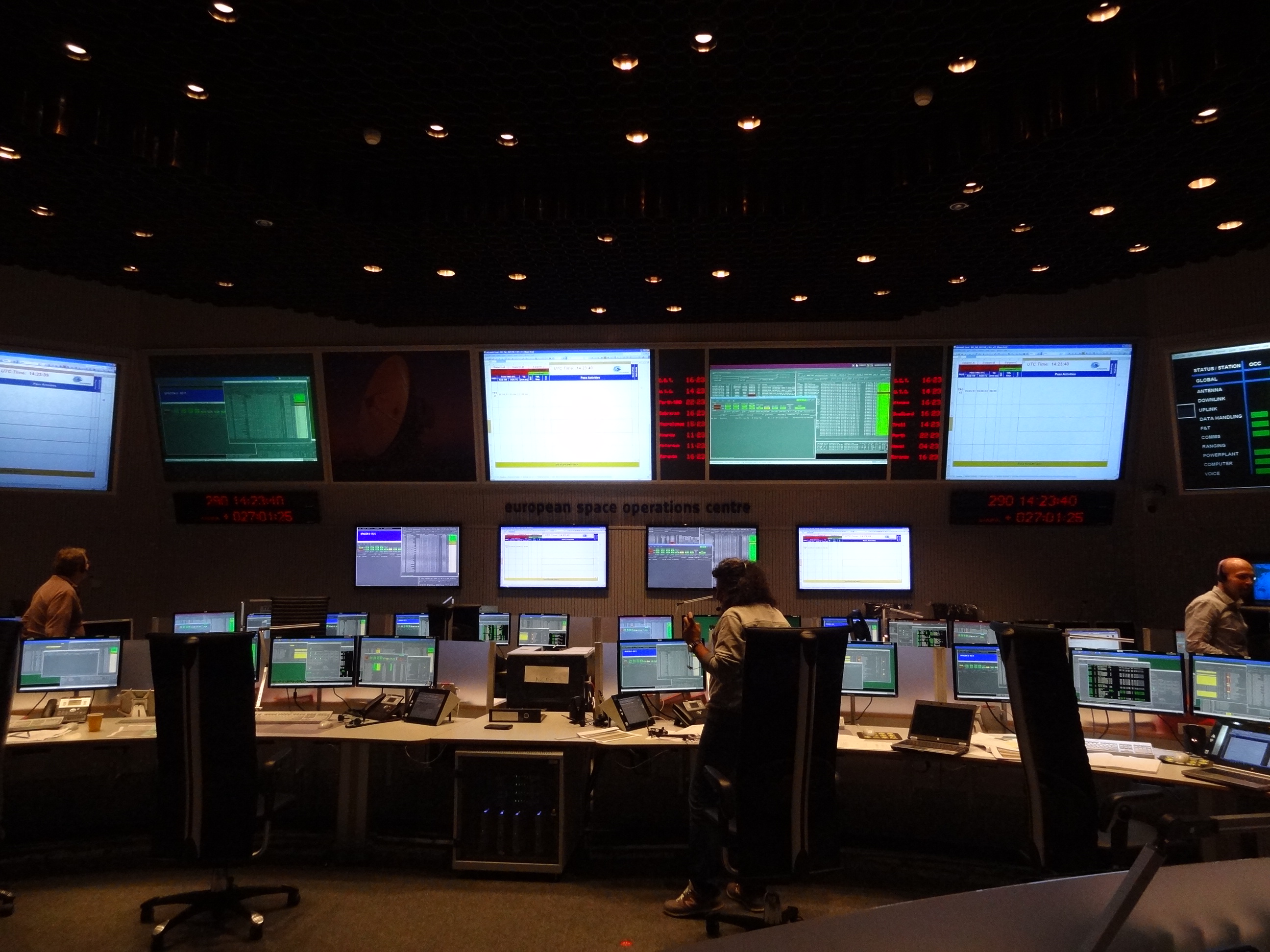 SWwarm mission control team at ESOC during launch in 2013 Credit: ESA