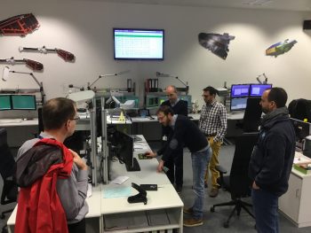 Commands for a debris avoidance manoeuvre were uploaded to Swarm-B from the EO mission control room at ESOC on 25 January 2017 at 08:51 CET. Credit: ESA