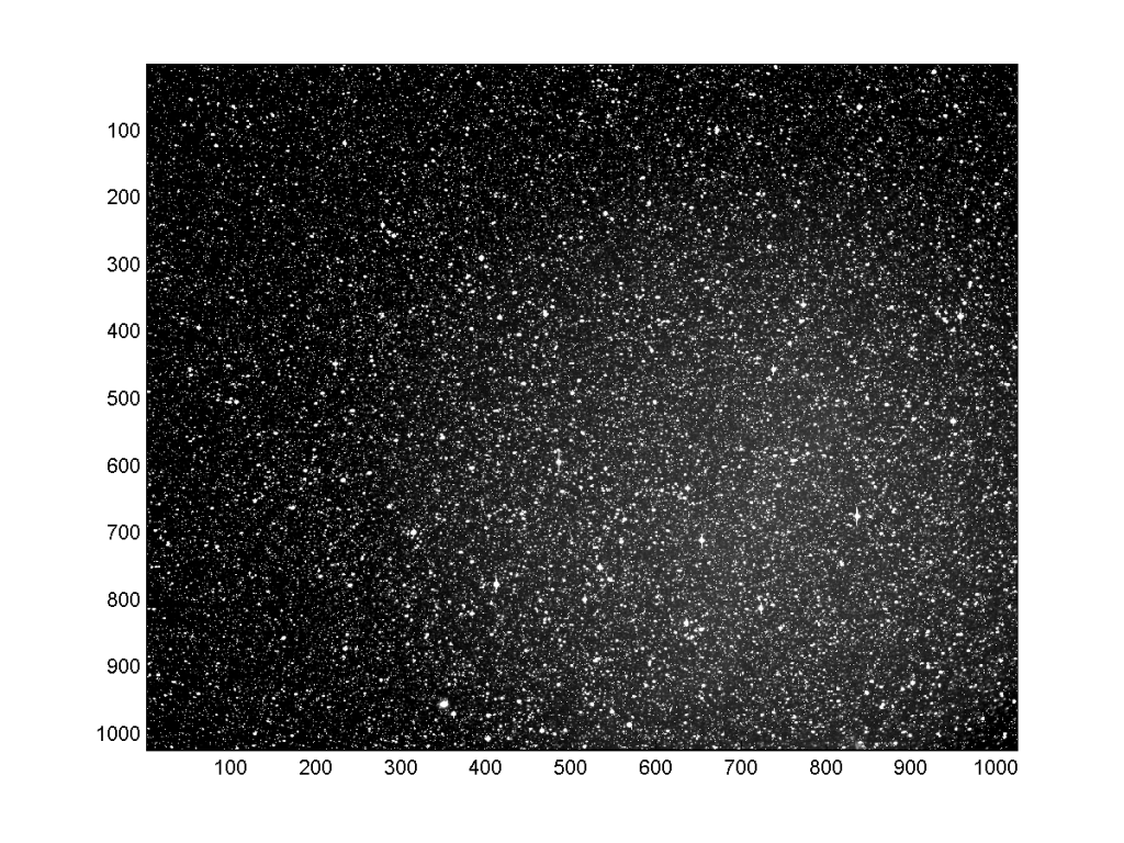 One of the first star tracker images acquired as part of an experimental campaign to determine if the star trackers can spot asteroids. Credit: ESA CC BY-SA IGO 3.0