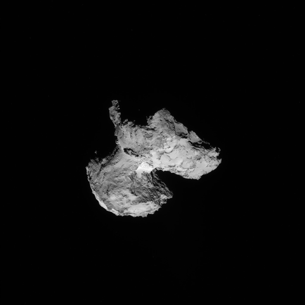 Full-frame NAVCAM image taken on 12 August 2014 from a distance of about 103 km from comet 67P/Churyumov-Gerasimenko. Credits: ESA/Rosetta/NAVCAM