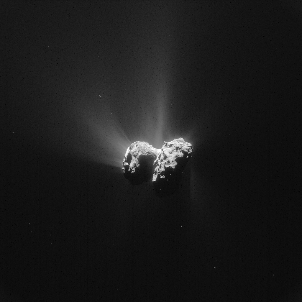 Processed NAVCAM image of Comet 67P/C-G taken on 15 June 2015. Credits: ESA/Rosetta/NAVCAM – CC BY-SA IGO 3.0