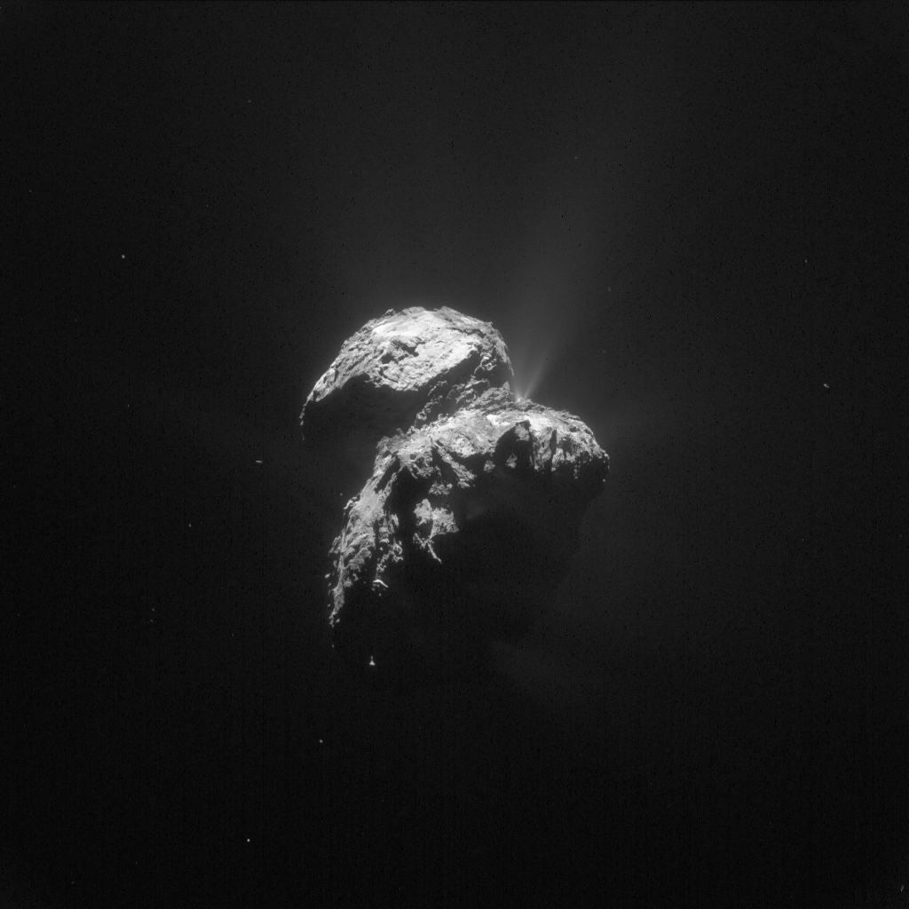 Single frame enhanced NAVCAM image of Comet 67P/C-G taken on 22 November 2015. Credits: ESA/Rosetta/NAVCAM – CC BY-SA IGO 3.0