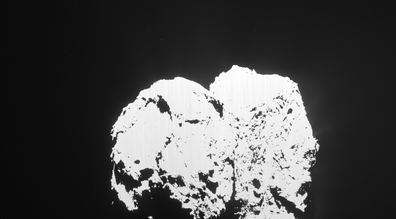 Rosetta’s OSIRIS wide-angle camera captured an outburst from the Atum region on Comet 67P/Churyumov–Gerasimenko’s large lobe on 19 February 2016. The images are separated by half an hour each, covering the period 08:40–12:10 GMT, and as such show the comet rotating. Credits: ESA/Rosetta/MPS for OSIRIS Team MPS/UPD/LAM/IAA/SSO/INTA/UPM/DASP/IDA 
