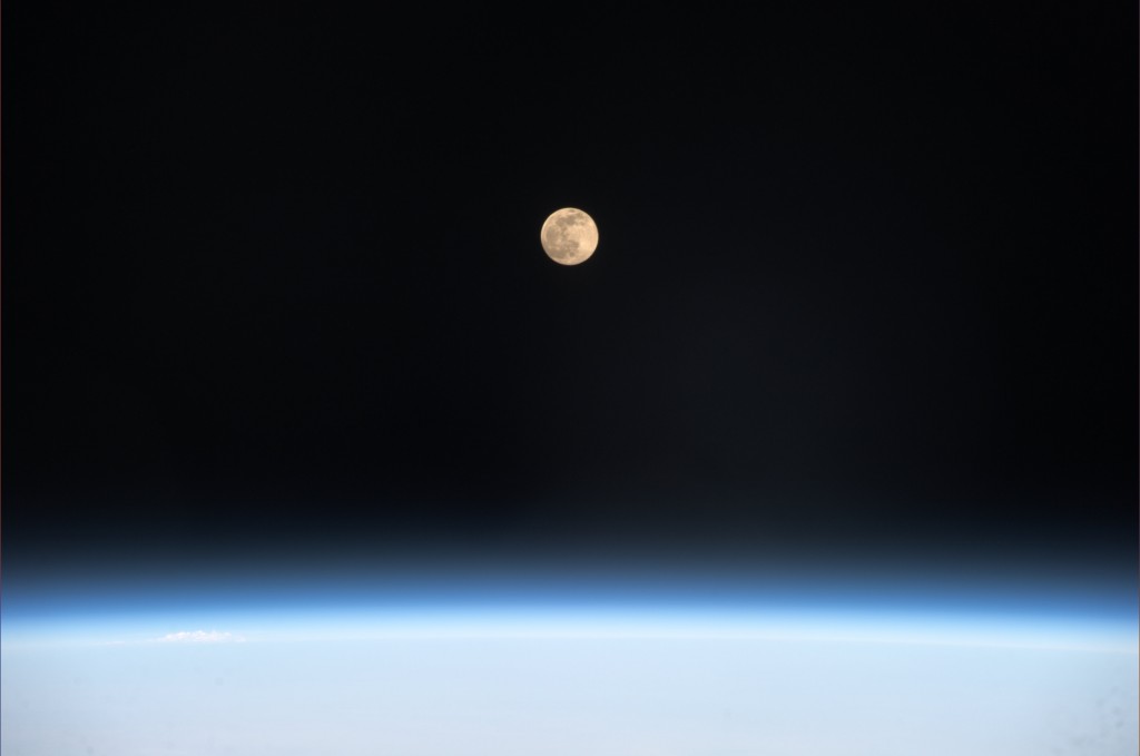 Full Moon seen from the International Space Station in 2014 by ESA astronaut Alexander Gerst. Credits: ESA/NASA
