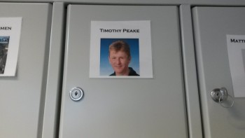 Tim's Eurocom locker at the European Astronaut Centre in Cologne, Germany. 