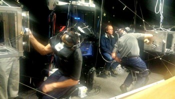 Virtual reality spacewalk training with Tim Kopra. Credits: NASA Virtual Reality Laboratory