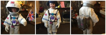 Hello My name is Cassandra Robinson and I have a 4 year old son called John Robinson...today at his school it is Great Britons day and my son decided he wanted to go as Tim Peake...initially we thought we had well over a week to complete this outfit but we were surprised to discover it was actually 18hours so yesterday evening me and my mum I started manufacturing my sons outfit so he could go to school as his Greatest Briton Tim Peake...As you can see is his extremely happy with the outfit and is very proud to be Tim Peake for the day !! X