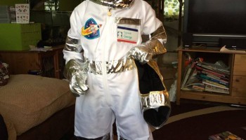 My grandson George in his new Tim Peake costume for world book day