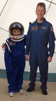 This is Freddie, he's 10 today and is a huge Tim Peake fan and loves everything about science. Freddie 'met' Tim at Dynamic Earth in Edinburgh at half term. He said is amazing, but didn't talk much, haha! Freddie would love you to send the picture to Tim. Many thanks, Rachel