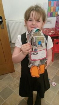 Hi my little girl has just made a space rocket all by herself and wanted to show Tim. Her name is Poppy 6 on Saturday (13 Feb).