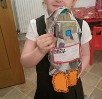 Hi my little girl has just made a space rocket all by herself and wanted to show Tim. Her name is Poppy 6 on Saturday (13 Feb).