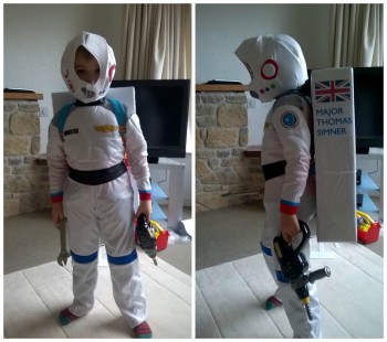 Hi folks, Major Tim Peake inspired our 5 year old son Thomas to dress up as an astronaut for his school's 'I wish I was a.....day.' He wanted me to send some photo's 'thumbs up Tim!'