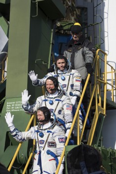 Yuri, Tim and Tim before launch in December 2015. Credits: ESA