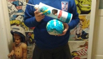 These are photographs of our daughter Jessica's award-winning Tim Peak egg blasting off from Earth to the ISS for "Mission Poachipia"! Jessica is a P6 pupil from Glasgow, Scotland and will be 11 years old this Sunday! Jessica is very proud of her egg! Jennifer Provan